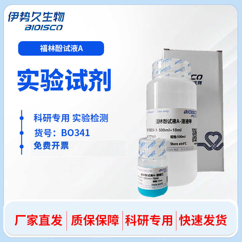 福林酚A液（甲液） 500ml+10ml 自产科研实验专用 伊势久生物