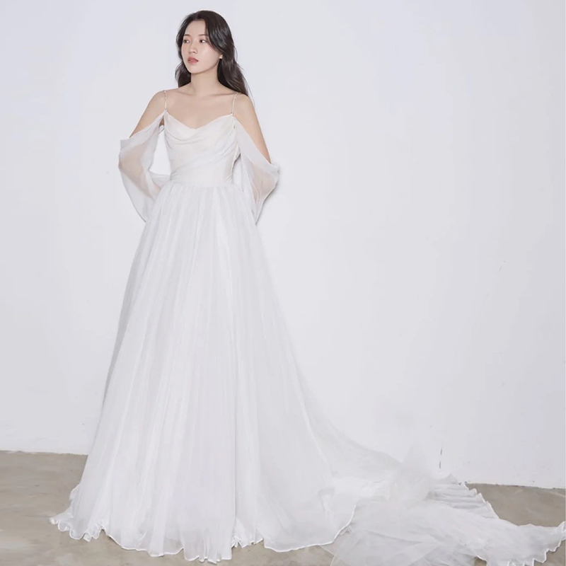Summer thin elite wedding dress for bride, long sleeve, open shoulders, lace dress Summer thin elite wedding dress for bride, long sleeve, open shoulders, lace dress
