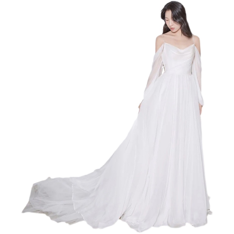 Summer thin elite wedding dress for bride, long sleeve, open shoulders, lace dress Summer thin elite wedding dress for bride, long sleeve, open shoulders, lace dress