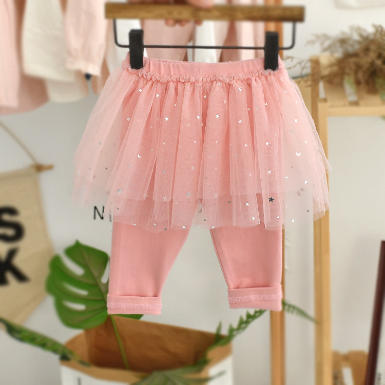 Girl Pants Spring Autumn Outwear Foreign Pie Baby Beats Bottom Pants Skirt Pants Pure Cotton 2022 New Baby Long Pants Thin