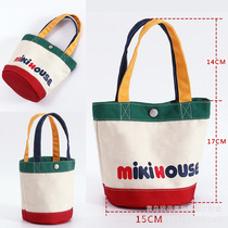 New in 2022 is miki letter cartoon color matching mini mummy bag handbag lunch bag baby snack bag