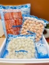 Russian style seafood three-piece set crab leg meat 1 lobster ball 2 jins of crab roe buns 2 jins of 3 types of seafood synthesis