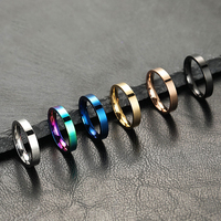 Cross-border titanium steel ring does not fade niche design 4mm glossy surface plain stainless steel jewelry couple ring for women
