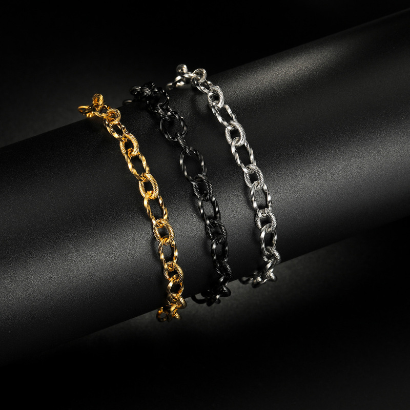 Amazon's New Stainless Steel Twist Chain Bracelet Jewelry, Fashionable Internet Celebrity Bracelet Jewelry, Couple Jewelry Amazon's New Stainless Steel Twist Chain Bracelet Jewelry, Fashionable Internet Celebrity Bracelet Jewelry, Couple Jewelry