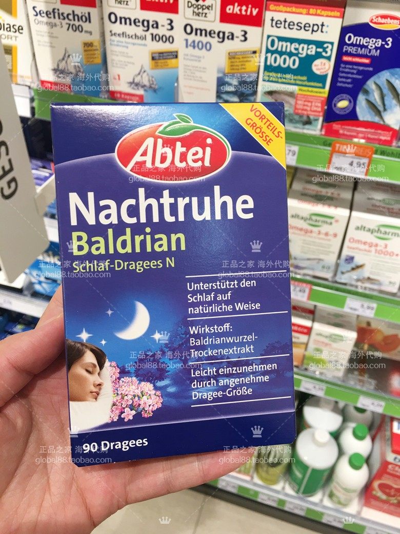 Germany Abtei Nachtruhe Natural Valerian Relieves Nerves and Promotes Sleep in Adults 90 capsules in Stock
