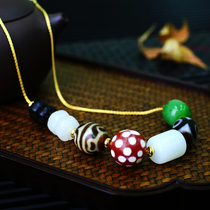 (Xiong Jia Jewelry) Original Guofeng Guochao DIY hand rope pure handmade art and Tian jade hanging rope live broadcast