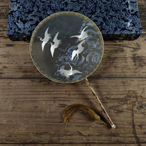 (Xiongjia Jewelry) Classical embroidery tuan fan double-sided fan large tuan zizhu Hanfu accessories Chinese Ming and Qing palace fan