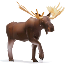 Childrens puzzle DIY stereo manual manual simulation of animal reindeer elk 3D paper - based model paper - art toys