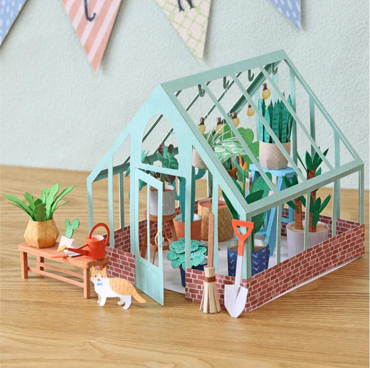 Children's Educational DIY Stereo Handmade Greenhouse Small Garden Plant House 3D Paper Model Paper Art Toy Children's Educational DIY Stereo Handmade Greenhouse Small Garden Plant House 3D Paper Model Paper Art Toy