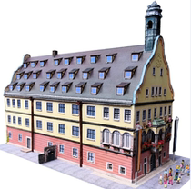 DIY stereo manual manual manual production of 1 to 160 European Bank of Swiss building 3D paper model toys