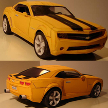 3D Paper Die Solid Puzzle Model Diy Hand Folded Paper Toy Large Yellow Bee Commeiro Emulation Car Mold Oversize