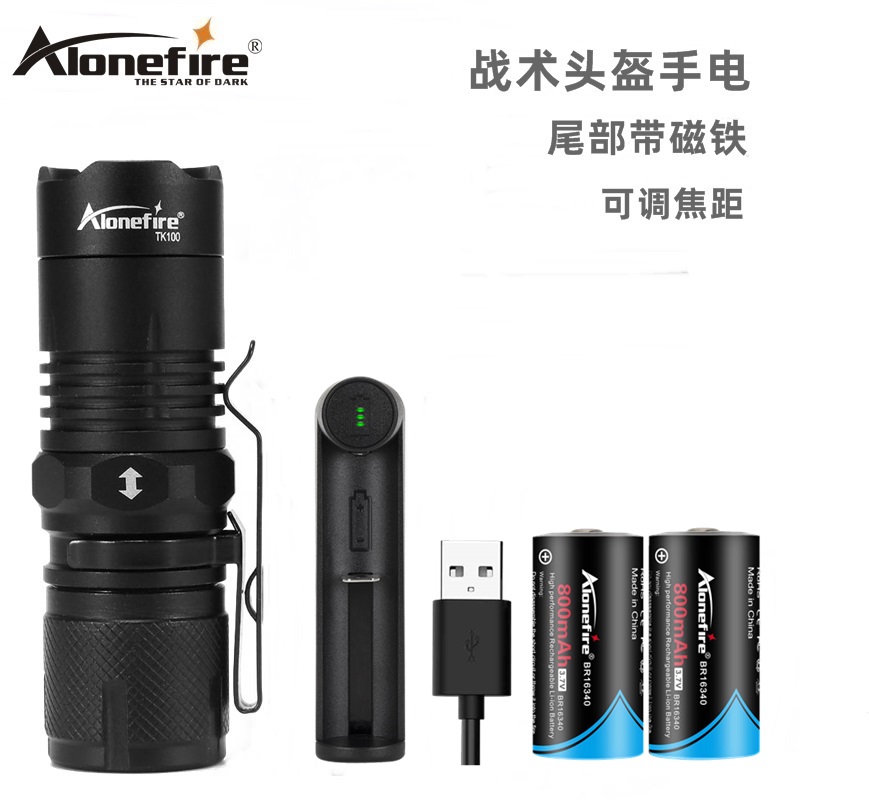 Mini LED tail with magnet portable Tactical safety helmet light work outdoor flashlight Orangel TK100