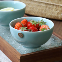 Chinese Ceramic Home Rice Bowls Green China Green Glazed 4 5-inch Bowl Soup Bowl Suit Wedding Jo Move Single Rice Bowl