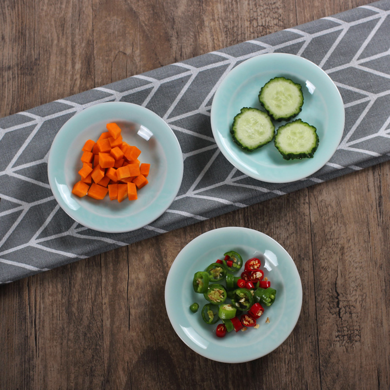 Longquan celadon tableware household ceramics small size vinegar dish flavor dish soy sauce seasoning dipping creative small plate