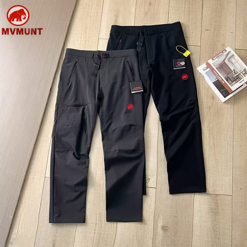 【Xiangjia Clearance】Mammoth Men's Long Pants for Spring and Autumn, Outdoor Sports Red Label Embroidered Softshell Quick-Dry Pants