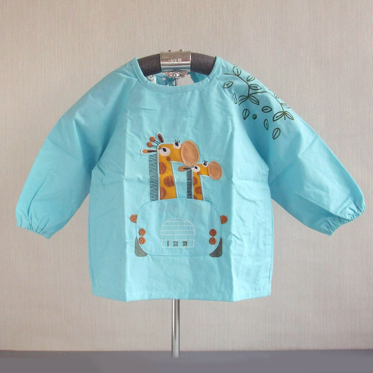 Baby anti-dirty overalls waterproof anti-wearing clothes baby feeding clothes rice cover eating bib children's clothing eating clothes fawn