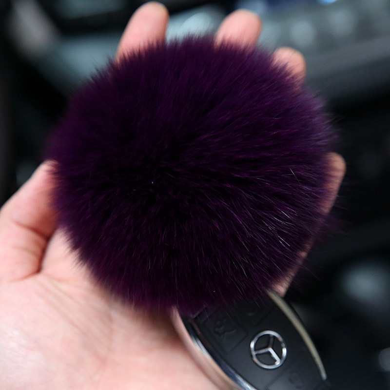Car key buckle cute woman plush key hanging decoration fox fur wool ball hanging decoration Korea creative pendant key chain