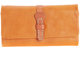 Literary Wallet Clutch Women's Long Retro Yellow Cowhide Leather Flip Multi-Card Slot Envelope Wallet