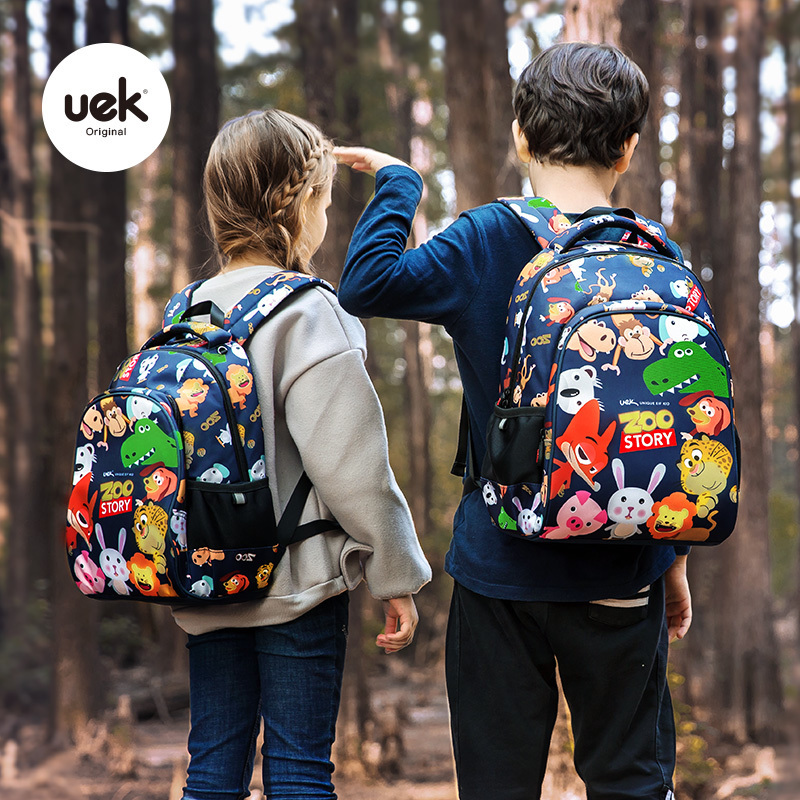 Uek elementary school boy's school bag boy 1-3 grade first grade children's school bag girl's kindergarten big class double shoulder bag
