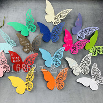 60 creative butterfly wishing cards ceiling card hollow blessing wish wall stickers wedding room party decoration