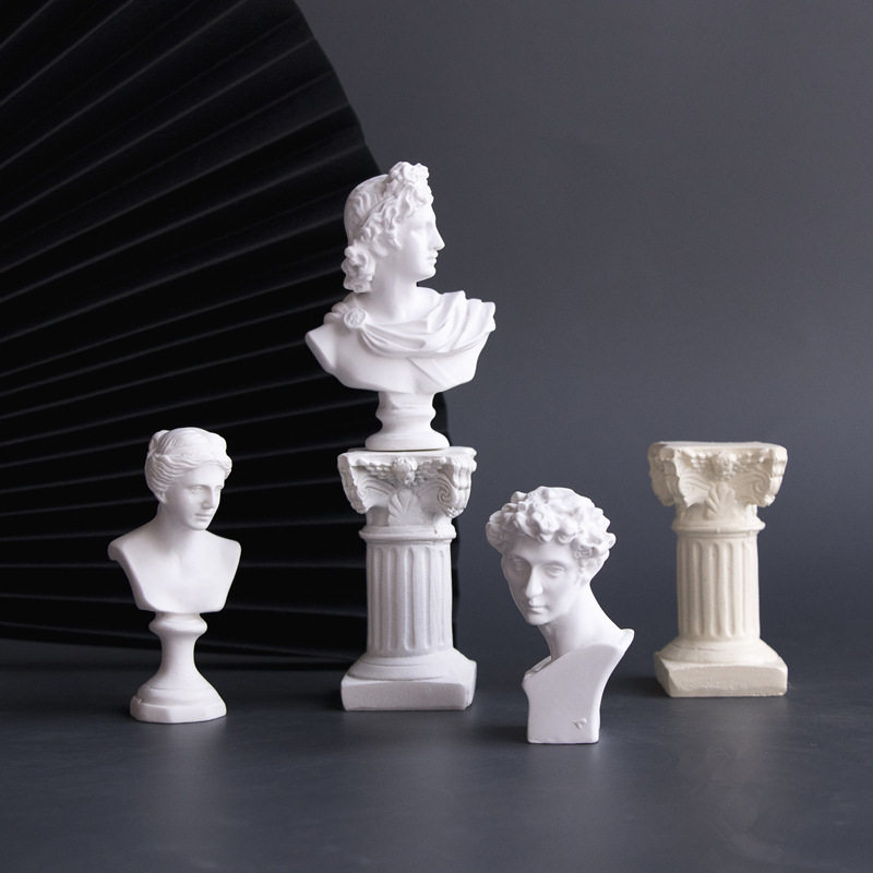 ins Korean wind small night light retro to the old ancient Roman column emulation candle small candlestick photo-prop decoration pendulum decoration