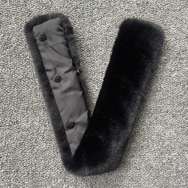 Men's Stand-Up Collar Full Leather Faux Fur Collar Imitation Rabbit Fur Collar Stand-Up Collar for Leather Jackets and Cotton Coats Universal
