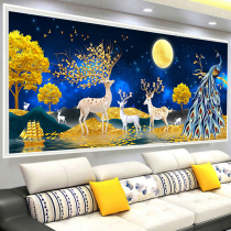 5d Diamond painting 2021 full diamond New Fortune deer Peacock Crystal dot tile show sticky cross stitch living room 2020