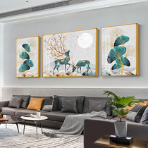 Diamond painting 2020 new full diamond fortune deer triptych European style handmade point tile crystal cross stitch 2021