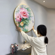 2021 new 5D Diamond painting living room round cross stitch peony flower modern simple point brick stick stick Crystal