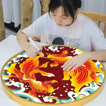 2021 new 5D Diamond painting full diamond round Pisces Koi living room Crystal masonry point sticking diamond cross stitch 2020