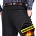 Đặc biệt hàng ngày cộng với phân bón XL quần nam trung niên Dad hot hot Eo cao cỡ quần dài mùa thu đông cộng với nhung dày quần vải nam Cực lớn