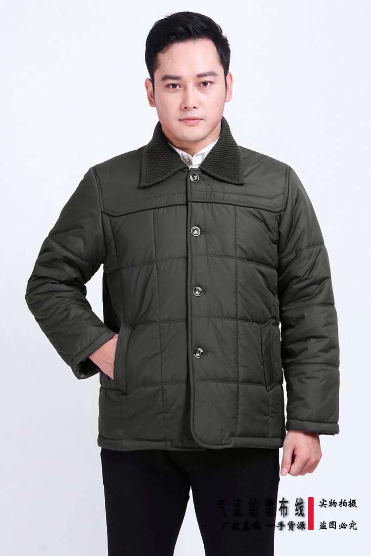 Cộng với phân bón XL mùa đông trung niên của nam giới dày coat người già nút bông áo cha chất béo 佬 chất béo bông áo khoác