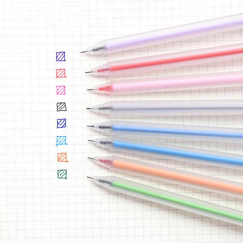 Creative stationery small fresh color gel pen candy color hand account student hand account frosted triangle rod easy to hold
