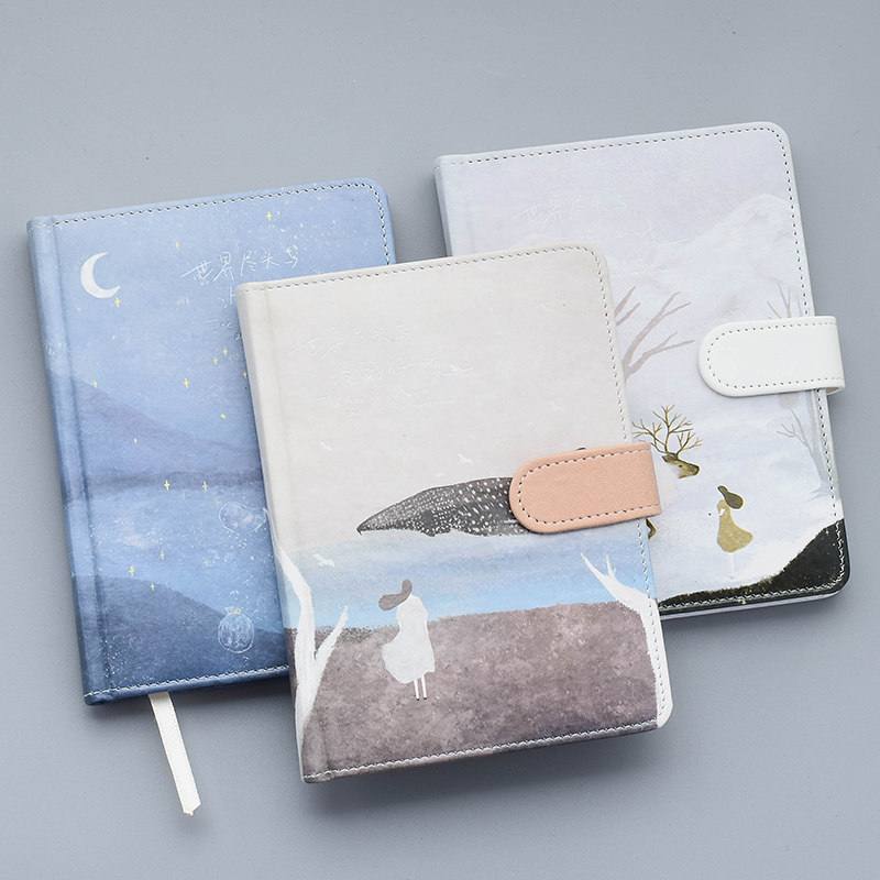 Leather Face Magnetic Buckle Ben Notebook Small Fresh Color page Hand ledger This notebook The Thickening Schedule Plan This Portable