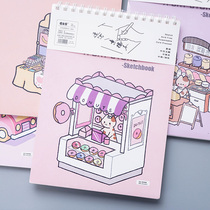 Creative a4 sketch book Simple hipster sketchbook blank paper flip students with beginner hand drawing book