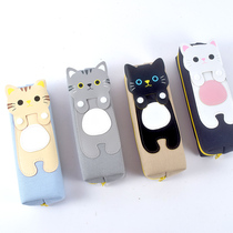 Pen Bag South Korea Brief Girl Little Fresher New Cute Groveling Groveling Cat Large Capacity Canvas Pen Bag Middle School Student