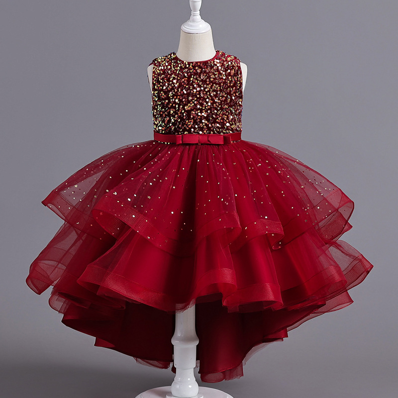 Girls' Formal Dress, Puffy Tulle Kindergarten Performance Costume, Princess Dress, Flower Girl Birthday Catwalk Piano Performance Costume Girls' Formal Dress, Puffy Tulle Kindergarten Performance Costume, Princess Dress, Flower Girl Birthday Catwalk Piano Performance Costume
