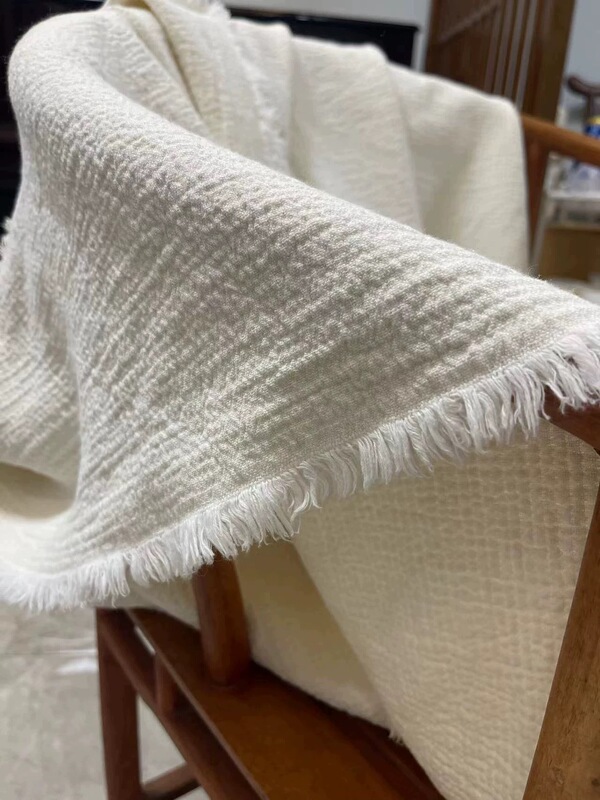 Italian Order Full Linen Rain Dew Linen Accessible Luxury Thickeneded Linen Bed Cover Linen Blanket Raw Edge Style