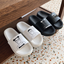 ins Han version cartoon lovers slippers port Wind students casual outwear comfortable and thick bottom non-slip beach slippers male and female