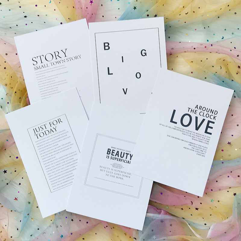 ins English letter card background paper cloth Cosmetic Beauty Nail Photo Prop Gourmet Photography Decoration Matching