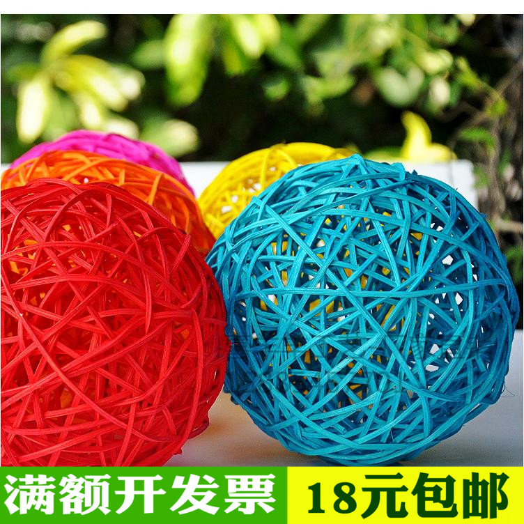 Shopping mall hanging window kindergarten corridor wedding decoration rattan ball hanging flower ball willow ball 8-12cm