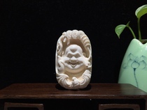 Tibetan Tooth Pavilion Maitreya Laughing Buddha Mammoth Ivory Pendant Handpiece ××