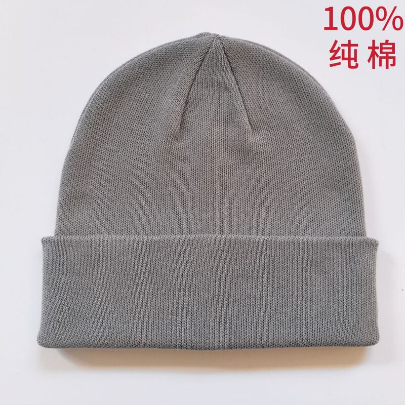 Pure Cotton Winter Knitted Hat for Men and Women, Outdoor Sports Warm Woolen Hat, Double-Layer Thickened Hat, Elastic Casual Knitted Hat