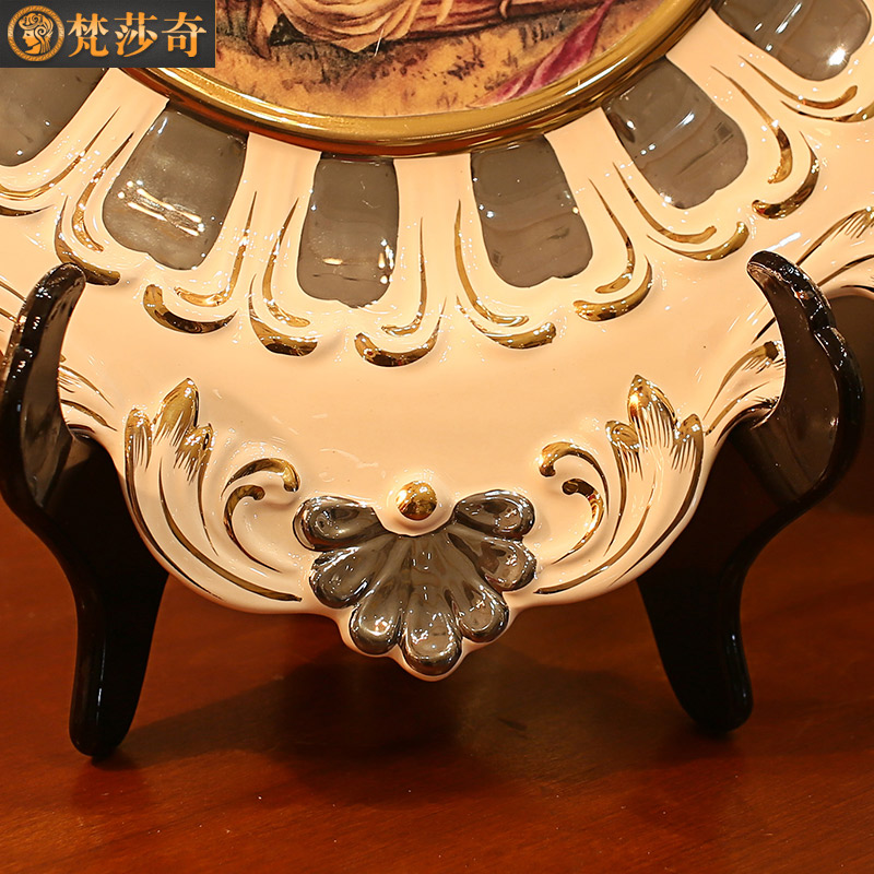 Vatican Sally 's European character ceramic decoration plate furnishing articles household act the role ofing is tasted wine accessories rich ancient frame plate shelf