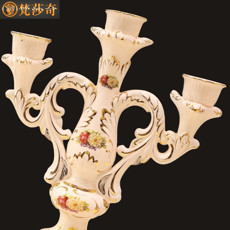 The Vatican Sally 's continental candlestick decoration key-2 luxury furnishing articles retro wedding chandelier based power dinner props ceramic based holders