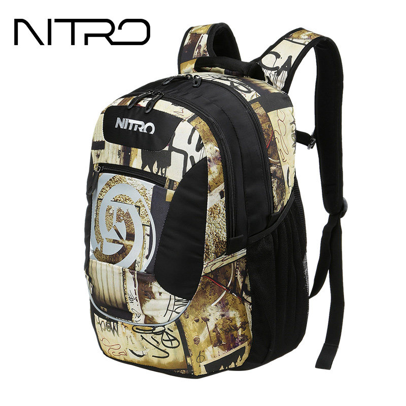 NITRO Naijo Double Shoulder Bag Men's Large Capacity Men's Bag Wave College School Bag Travel Outdoor Computer Bag