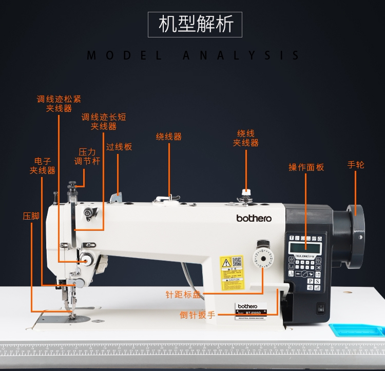 Brand new Bobai Brothers 0303 computer synchronous car sofa leather material fully automatic dy industrial sewing machine
