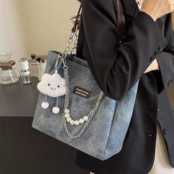 Casual Large-Capacity Bag for Women 2026 New Autumn College Student Class Bag Fashionable Work Clothing Shoulder Tote Bag