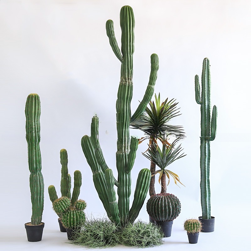 Artificial Cactus, Artificial Green Plants, Succulents, Popular on Social Media, for Decorating Guesthouses, Mexican Fake Cactus Ball Potted Plants