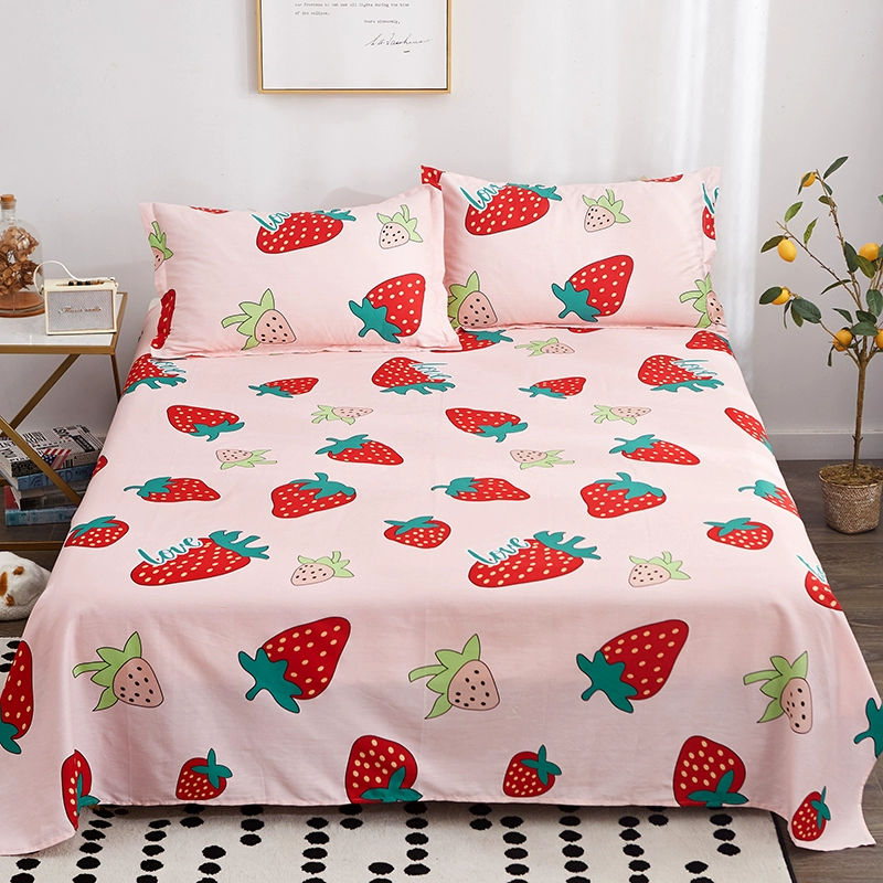 Khăn trải giường một mảnh cotton cô gái 100% cotton ký túc xá sinh viên đơn đôi 1,5 / 1,8 mét lưới đỏ chăn - Khăn trải giường